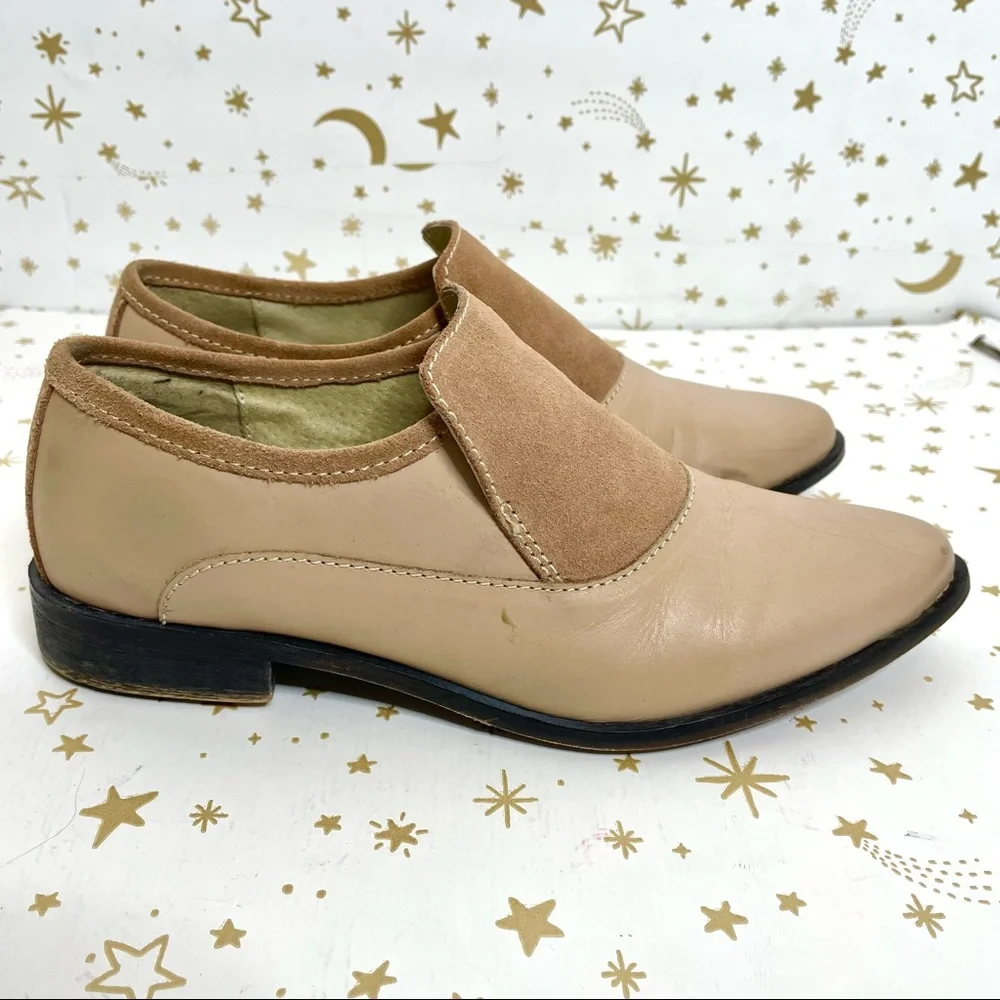 Free People | Brady Blush Pink Leather Suede Loafers Ankle Boots Size 38 - Picture 3 of 15